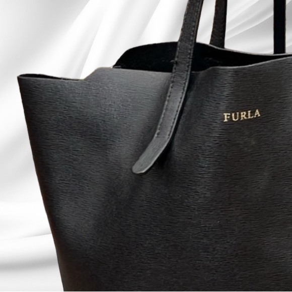Furla Sally Black Leather Tote Bag with Double Handles - Picture 9 of 9